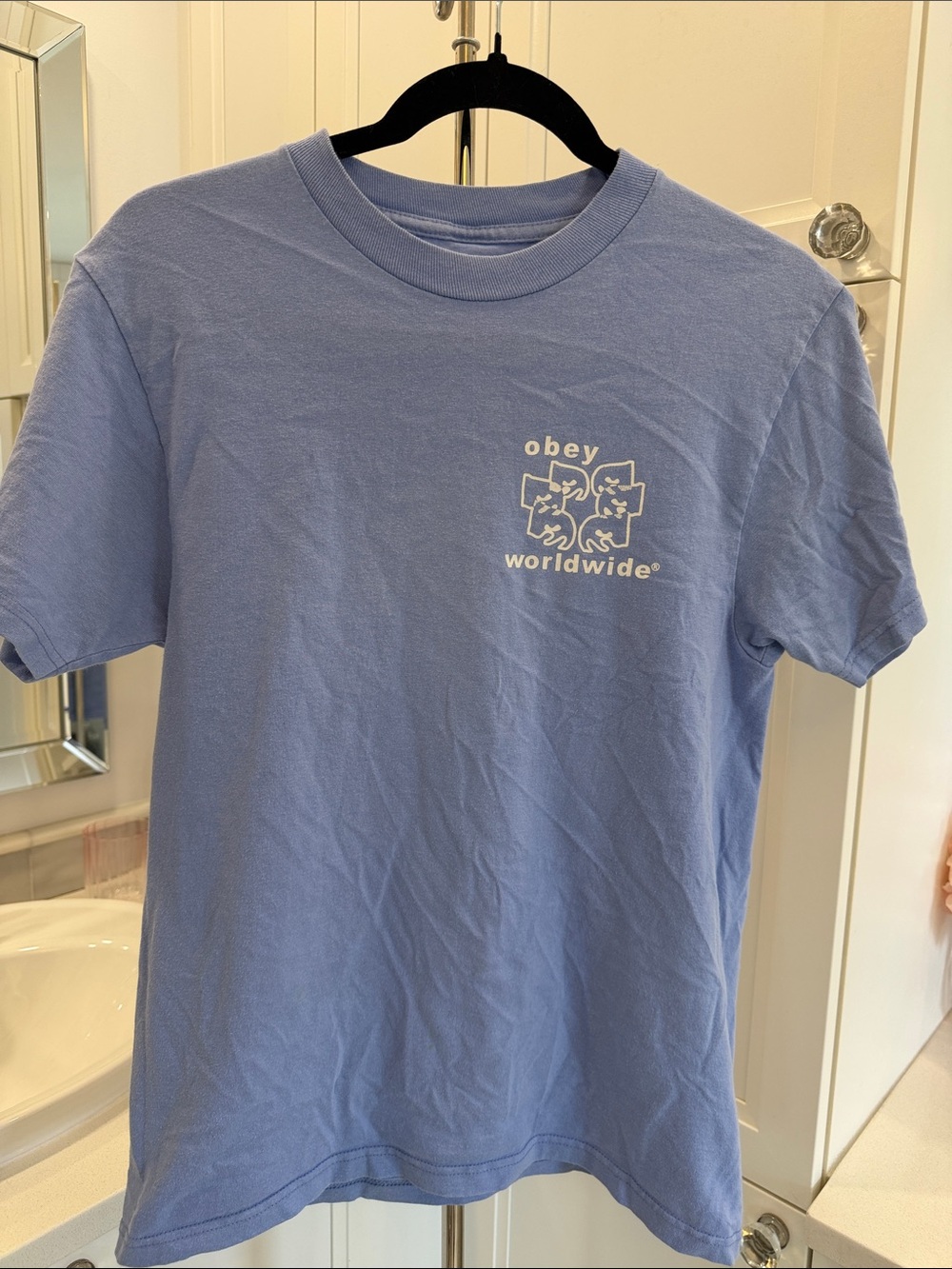 Obey Light Periwinkle Worldwide Graphic Tee